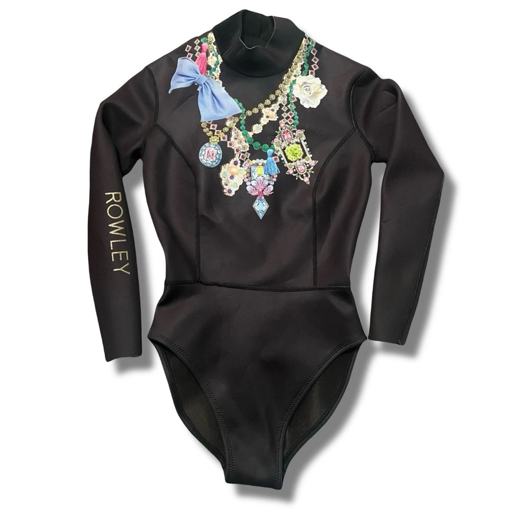 Cynthia Rowley Black One Piece with Jewel Accents